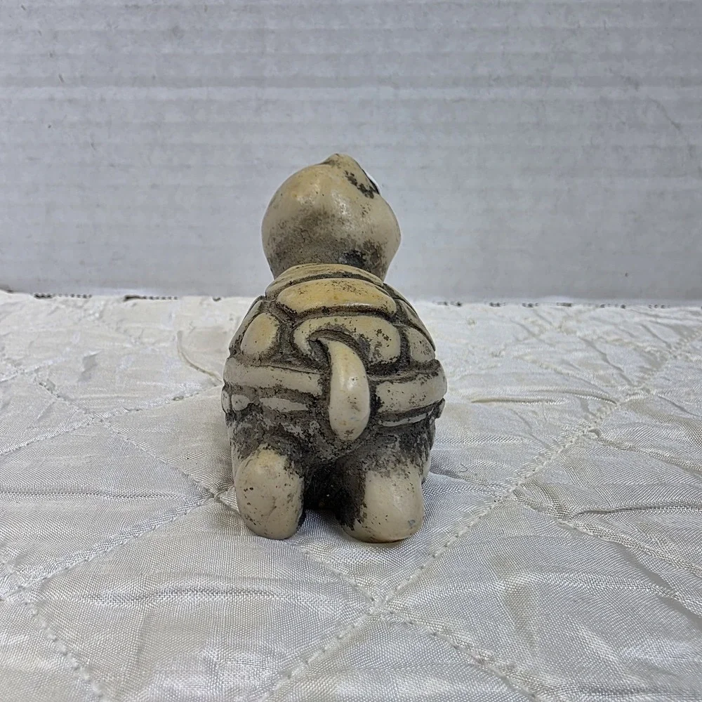 Cute Vintage Cresco Turtle Figurine Whimsy Resin Book Case Fairy Garden Planter